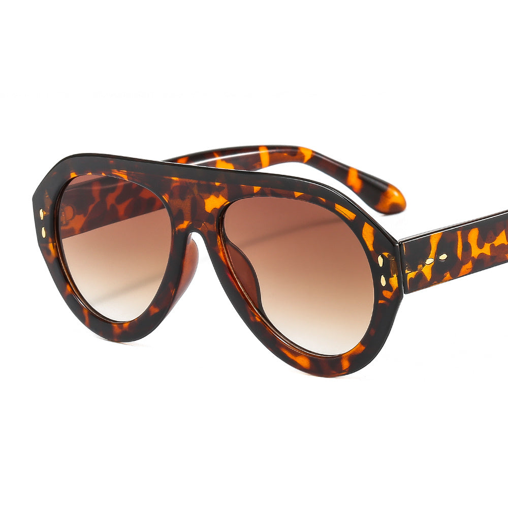 Steam Punk Oval Goggle Sunglasses Women UV400 Vintage Glasses