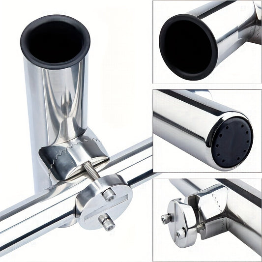 2pcs Stainless Steel Fishing Rod Holders For Boat Rail Mount