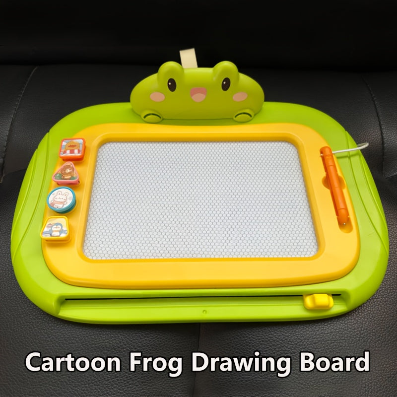 Kids' Cartoon Drawing Board with Stamps & Pen Pink Green