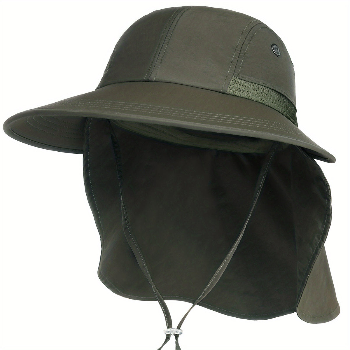 UPF 50 Wide Brim Hat w/ Neck Flap for Outdoor Activities