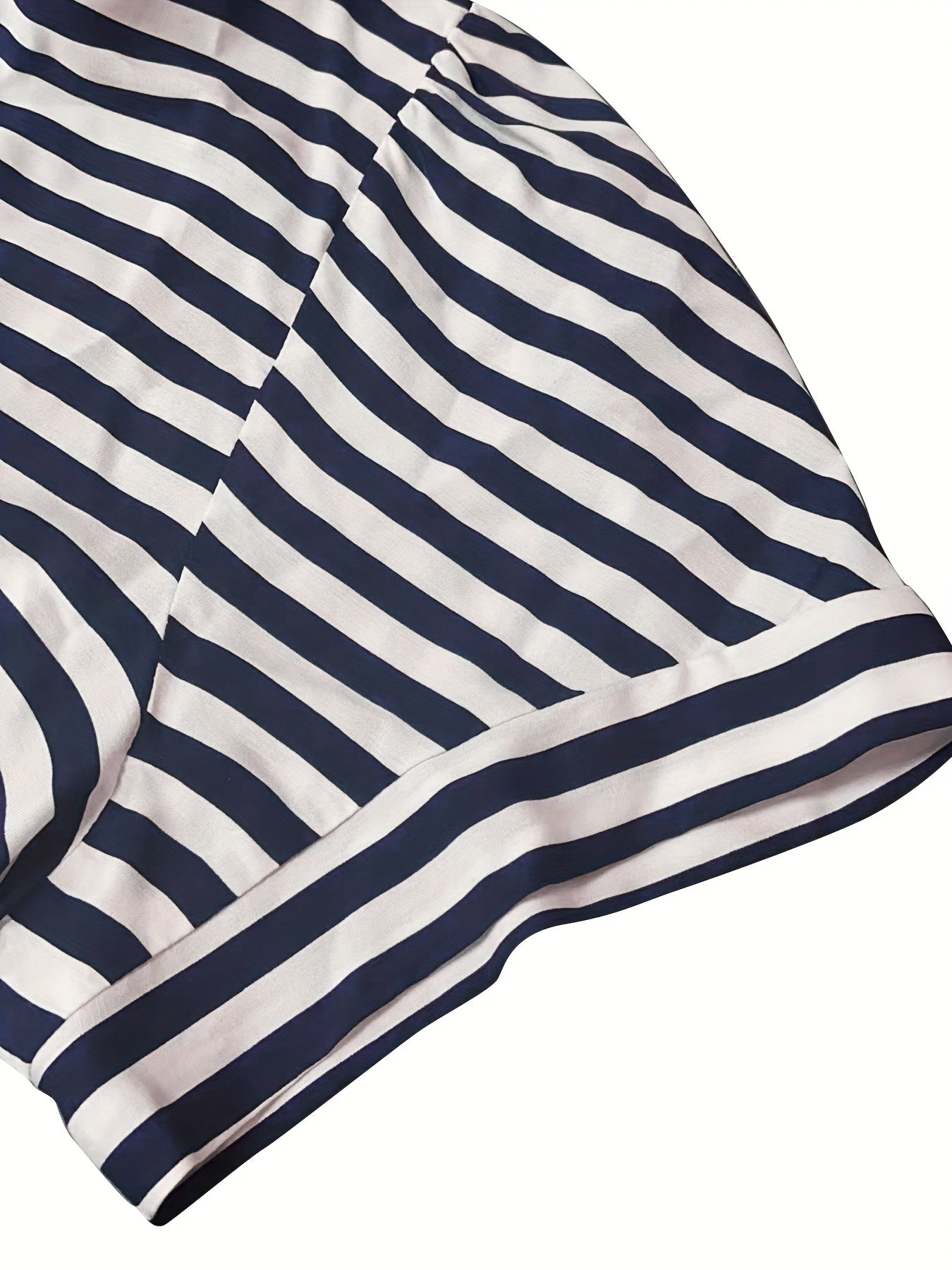 Striped Puff Sleeve Button Up Collar Shirt Dress