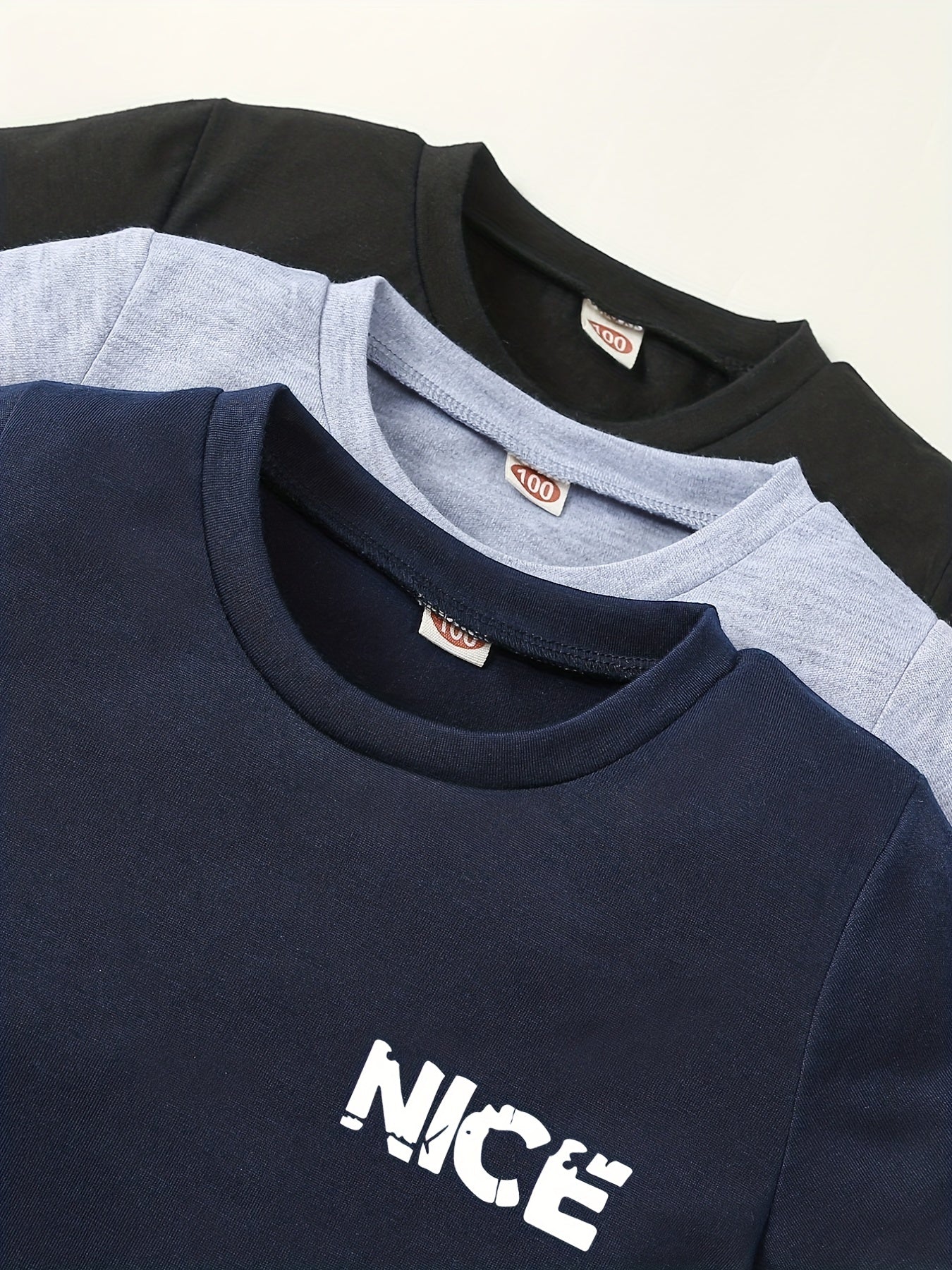 Boys Round Neck Short Sleeve T shirt & Elastic Waist Shorts 2pcs