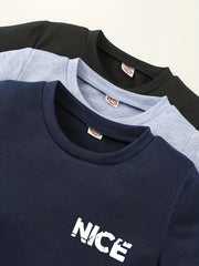 Boys Round Neck Short Sleeve T shirt & Elastic Waist Shorts 2pcs