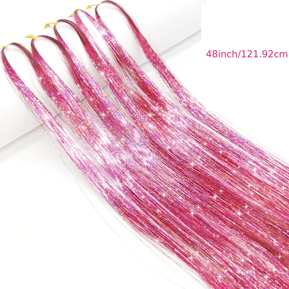 Sparkling Hair Tinsel Strands Kit - 12 Colors - 44cm - Highlights Extensions