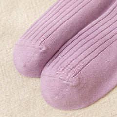 2 Pairs Striped Mid Tube Socks Crew Length Stockings Women's Hosiery