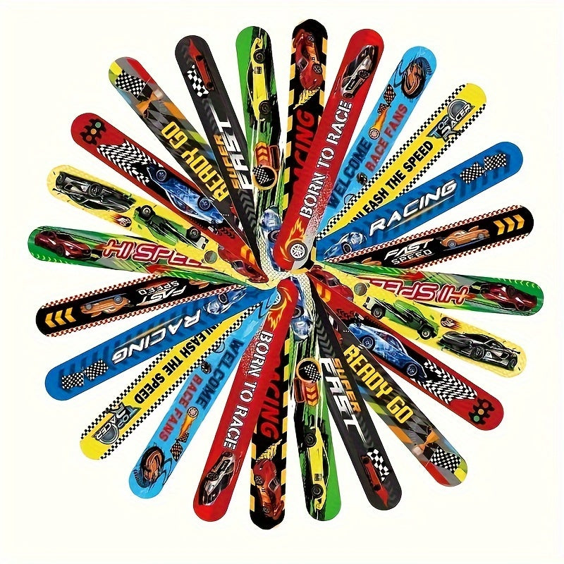 12pcs Racing Slap Bracelets for Racing Party Favors