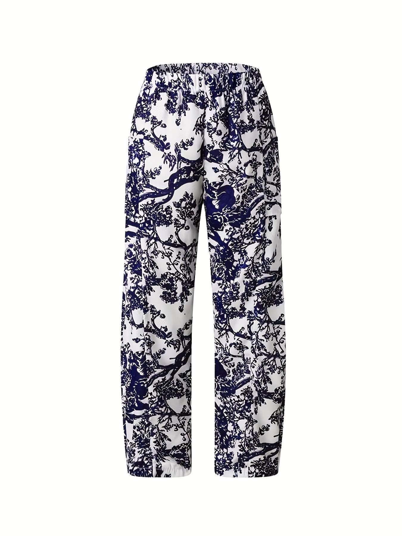 Geometric Print High Rise Wide Leg Pants Plus Size