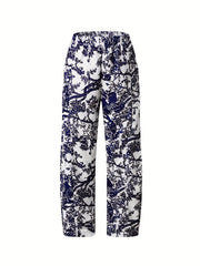 Geometric Print High Rise Wide Leg Pants Plus Size