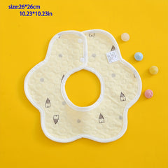 5pcs Cotton Baby Bibs, Waterproof Saliva Towel, Petal Style Bib