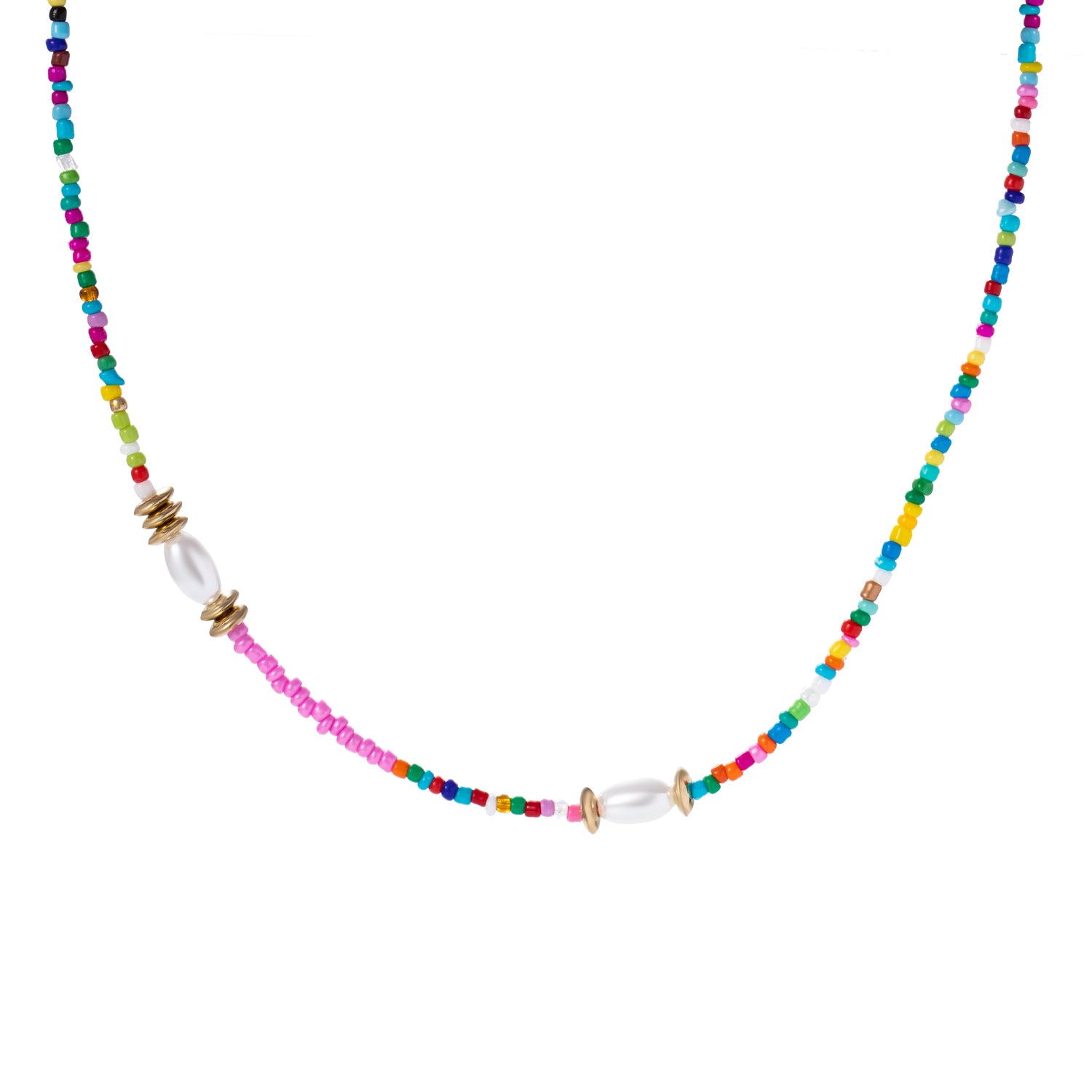 Colorful Beaded Necklace Boho Style Jewelry Decor 1 Pc