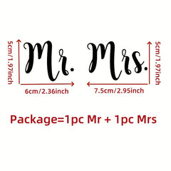 Mr & Mrs Wine Glass Decorations with Vinyl Stickers
