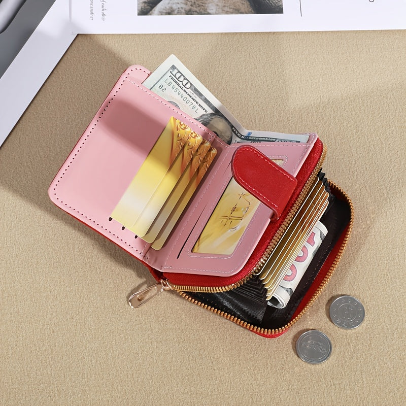 Argyle Quilted Coin Purse Foldable Clutch Bag Card Slots Short Wallet