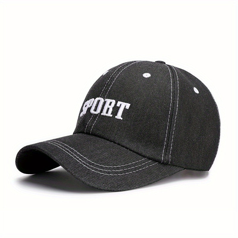 Denim Baseball Cap Solid Adjustable Leisure Cap Plain Curved Sun Visor Hat