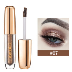 Glitter Eyeshadow Waterproof Fast Drying Eyeliner Metallic Shimmer Golden Brown