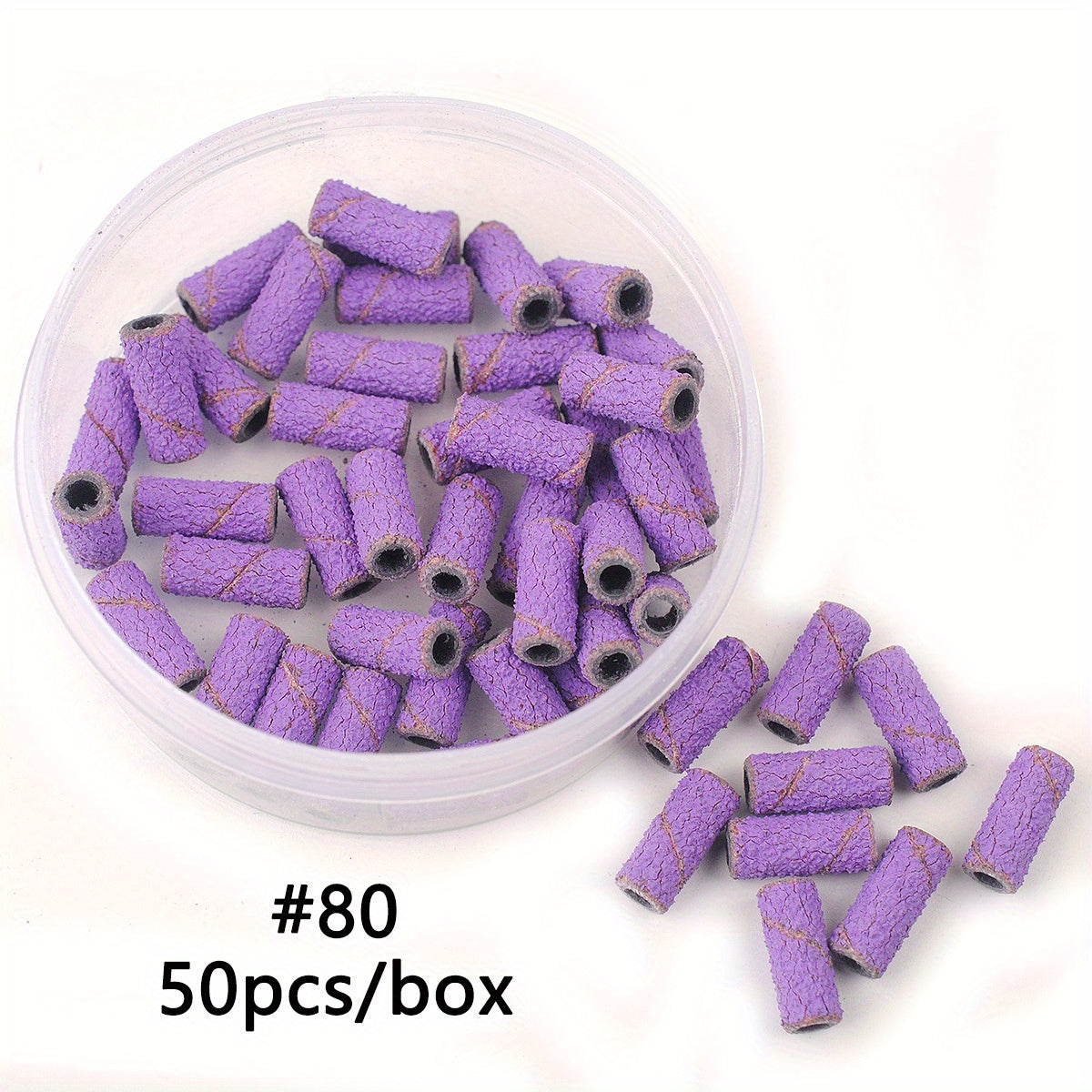 Purple 50pcs 3mm Nail Sanding Bands + 1pcs Mandrel Manicure Pedicure