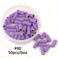 Purple 50pcs 3mm Nail Sanding Bands + 1pcs Mandrel Manicure Pedicure