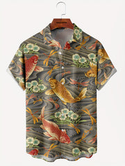 Goldfish Pattern Men's Short Sleeve Shirt