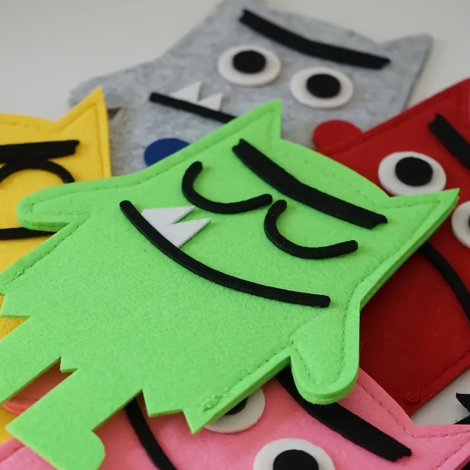Colorful Monster Hand Puppet Set for Storytelling Props