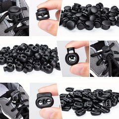 10Pcs Plastic Cord Locks Double Hole Elastic Cord Adjuster