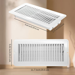 2pcs 4 X 10 Floor Register Vent Covers Adjustable Air Vent Magnetic PVC Screen