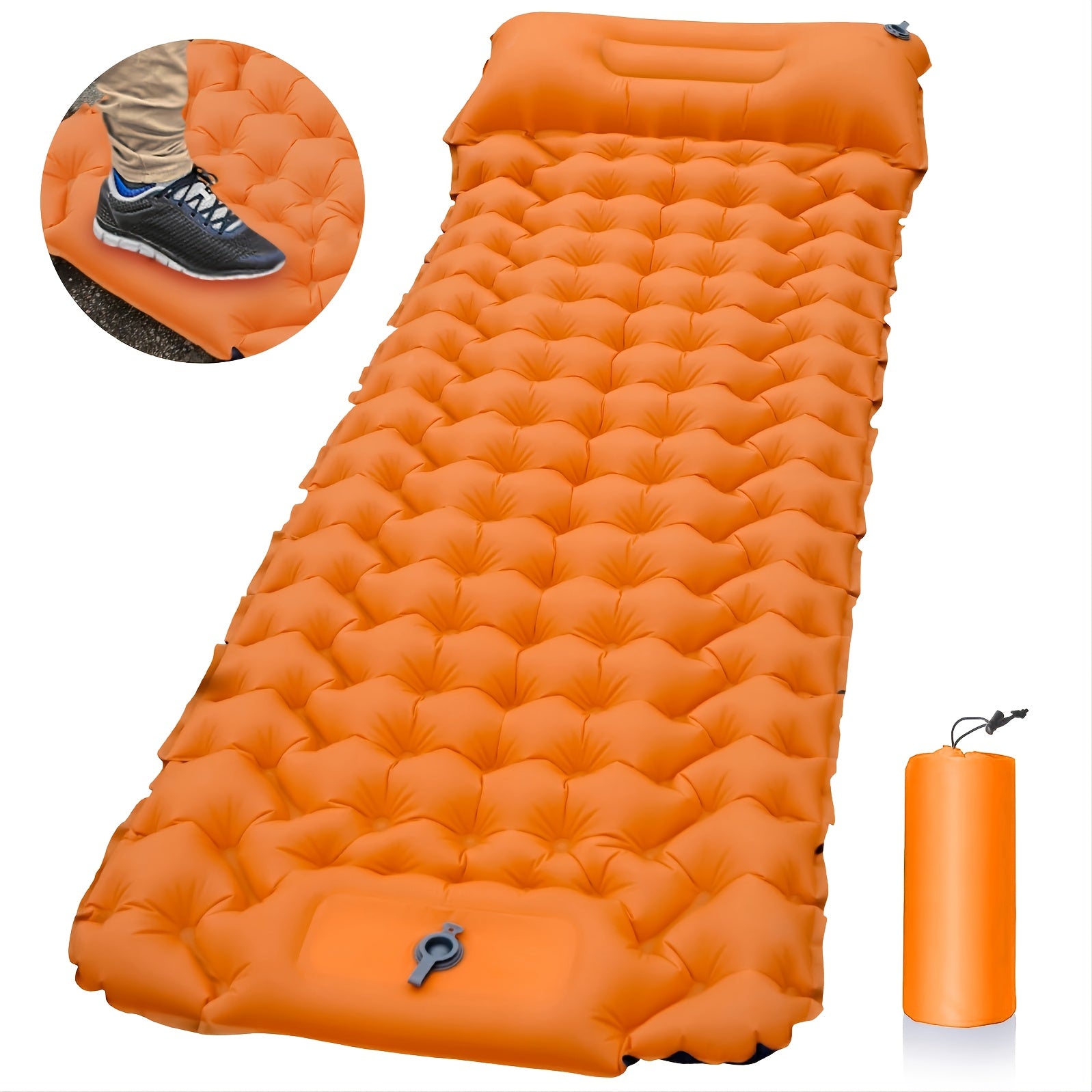 Ultralight Inflatable Camping Pad Mattress with Pillows & Inflator Pump