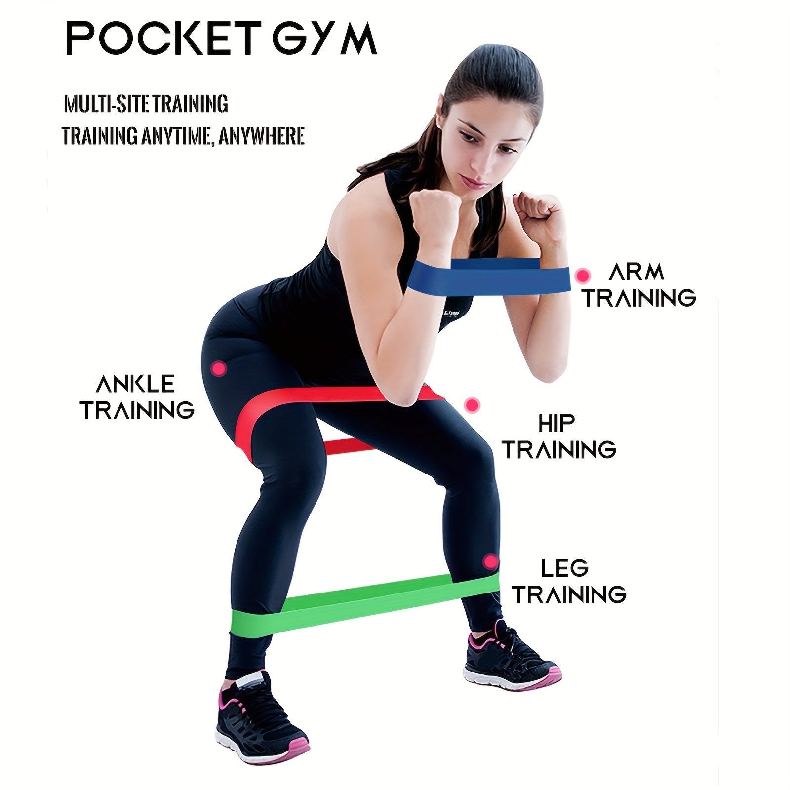 Resistance Bands for Whole Body Fitness Booty Leg Arm Stretch