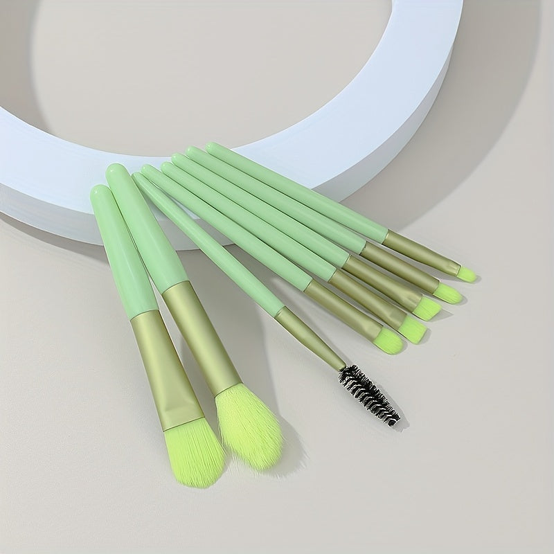 8pcs Candy Makeup Brush Set Portable Mini Travel