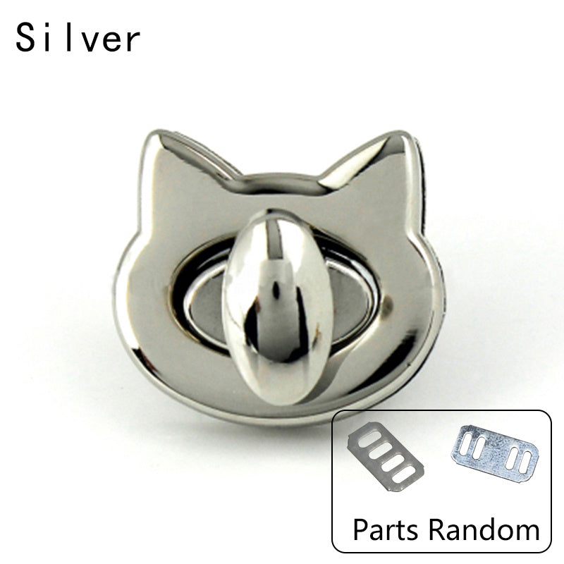 Cat Head Metal Buckle Twist Lock Turn Lock For Bag Handbag DIY Hardware