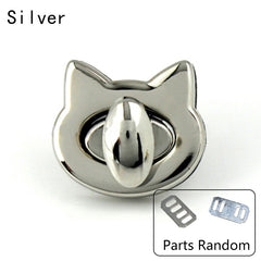 Cat Head Metal Buckle Twist Lock Turn Lock For Bag Handbag DIY Hardware