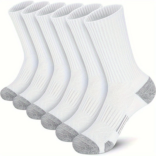 5 Pairs Men's Cotton Cushioned Sports Crew Socks