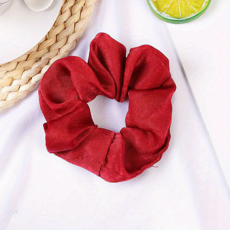 Solid Scrunchies Hair Tie Elastic Ponytail Holder Accessories for Women Girls