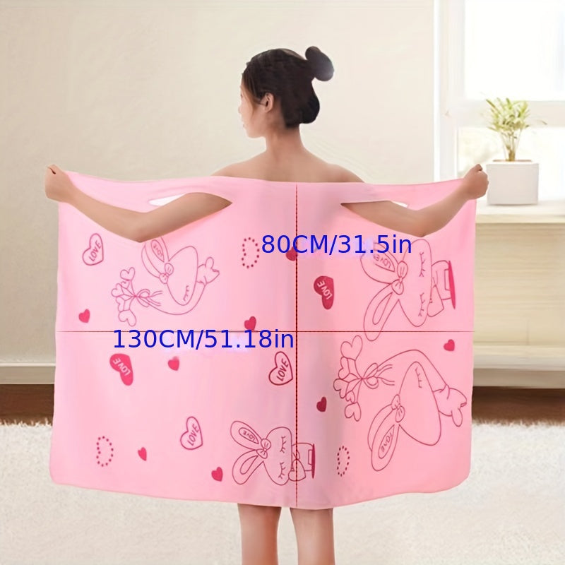 Rabbit Pattern Bath Skirt Quick Drying Microfiber Towel