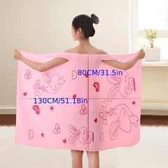 Rabbit Pattern Bath Skirt Quick Drying Microfiber Towel
