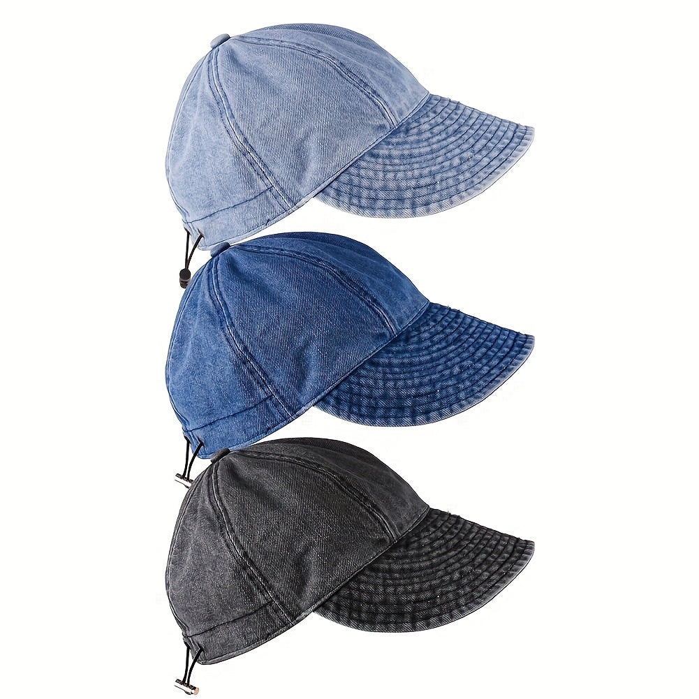 Adjustable Denim Sun Hat UV Protection Bucket Hats for Women