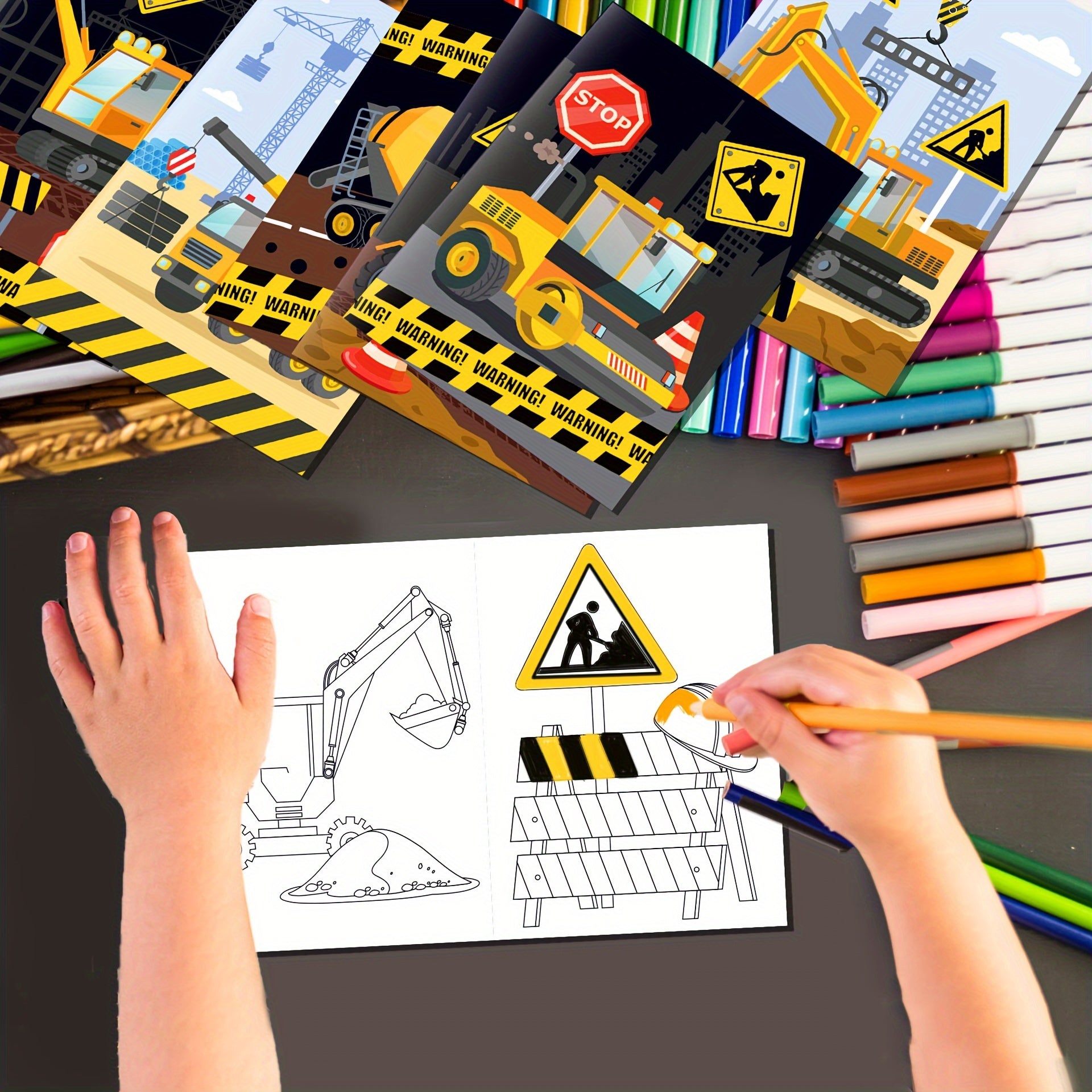 Construction Theme Coloring Books for Kids - 18 Pack