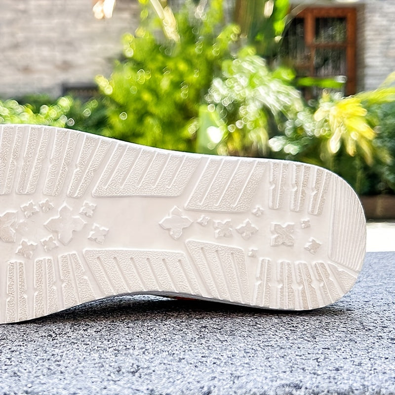 Women's Floral Printed Slip-On Non-Slip Canvas Slides Shoes
