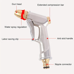High Pressure Water Spray Gun Metal Brass Nozzle Car Garden Lawn Wash Hose Pipes