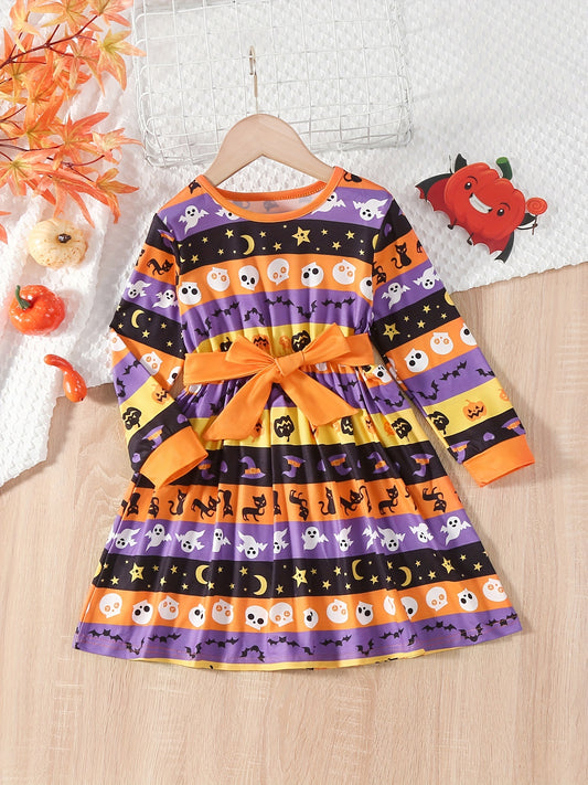 Halloween Girls Spooktacular Long Sleeve Dress