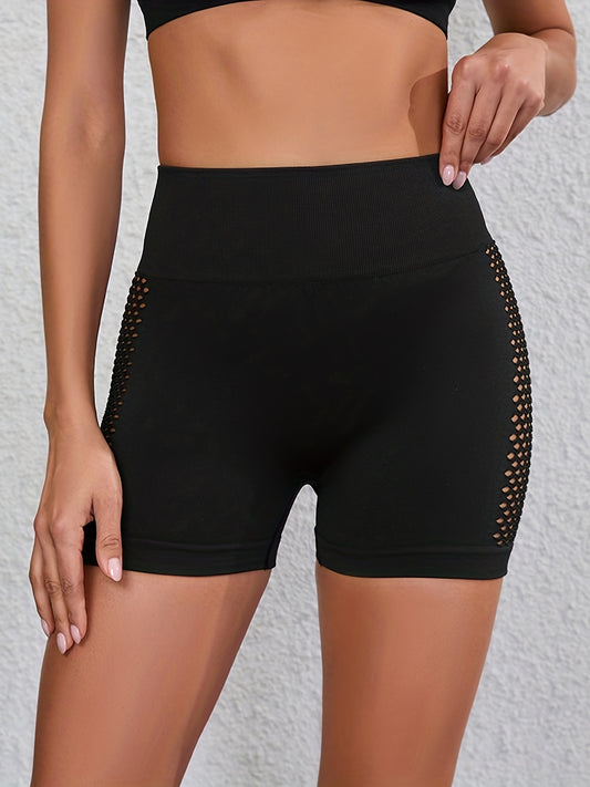 Women's Breathable Hip Lifting Biker Shorts - Solid & Hollow
