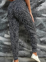  Dalmatian Print Elastic High Rise Jogger Trousers