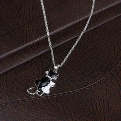Kitten Cat Pendant Necklace For Women Girls