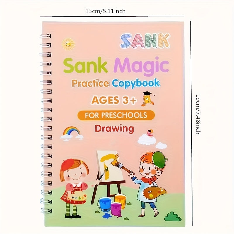 AOUDAI Practice Notebook Set for Preschoolers Alphabet Numbers Drawing