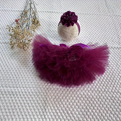 Purple Baby Ballet Tutu Skirt and Headband Set for 0-3 Years