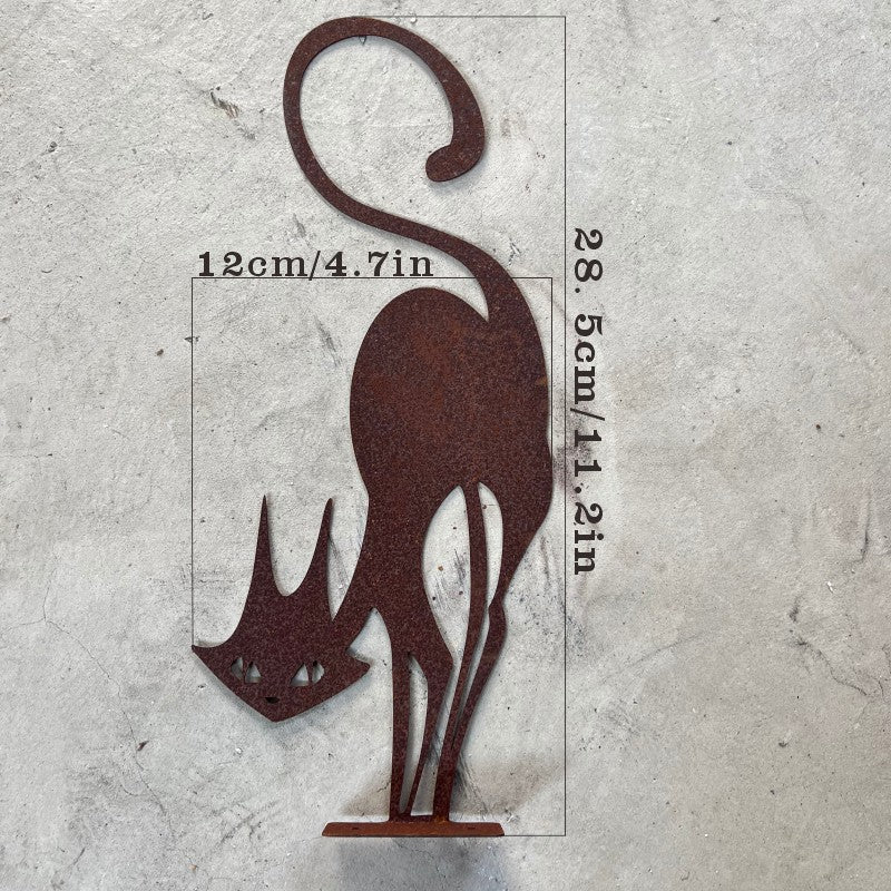 Metal Cat Fence Topper Decor - Cat Garden Statues