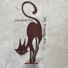 Metal Cat Fence Topper Decor - Cat Garden Statues