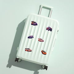 55 Colorful Pixelated Racing Car Stickers Self Adhesive Vinyl Decals
