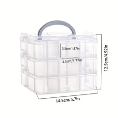 3 Tier 18 Grid Stackable Compartment Plastic Storage Box