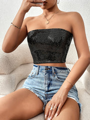 Sparkling Sequin Strapless Crop Top