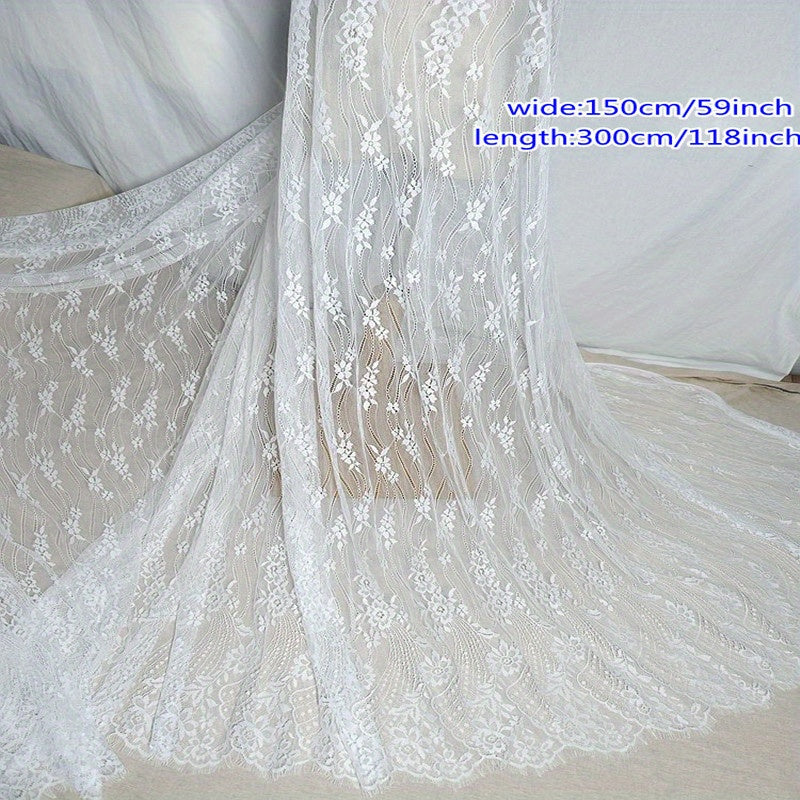 3m Long Eyelash Lace DIY Clothing Dress Wedding Curtain Material