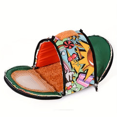 Cartoon Graphic Pet Outing Carrier Bag For Small Pets